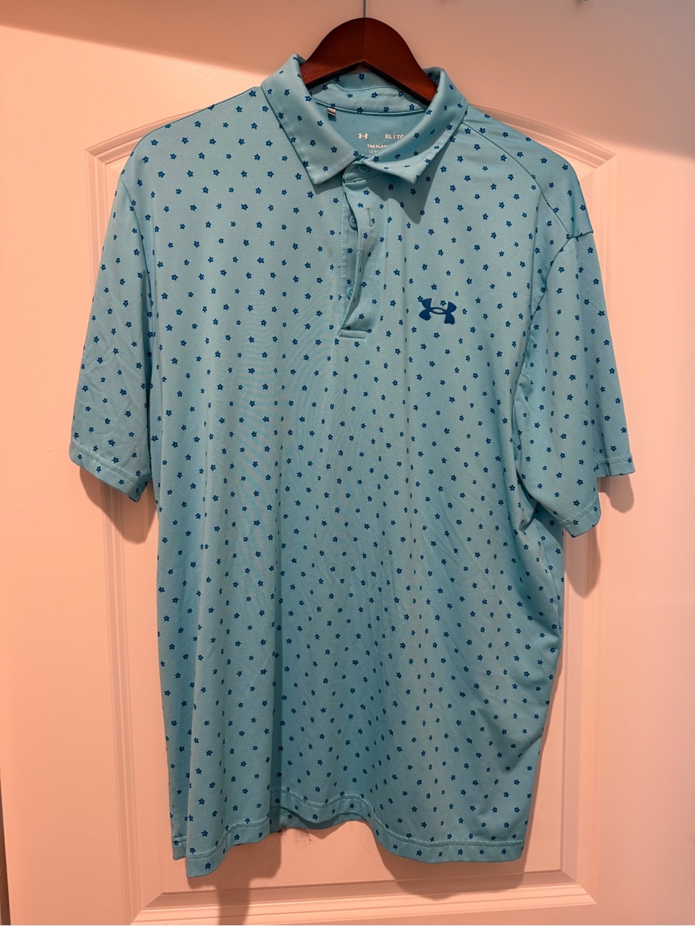 Under Armour Men’s Teal Polo with Navy Star Print